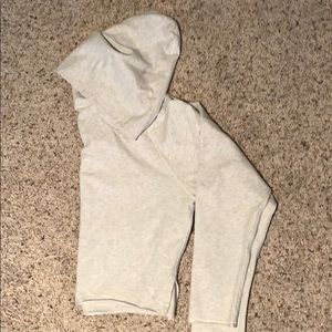 LuLuLemon Light Gray Crop Hoodie